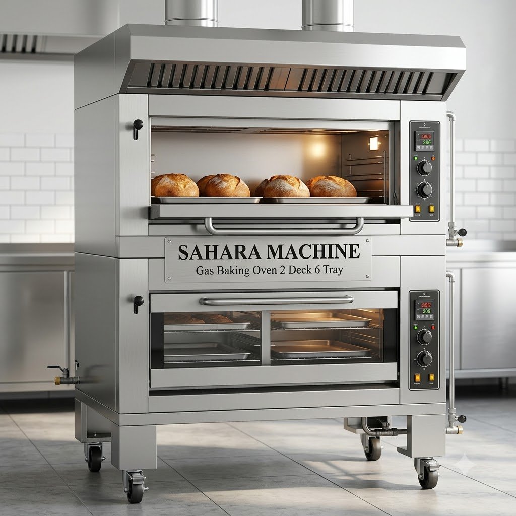Gas Baking Oven 2 Deck 6 Tray